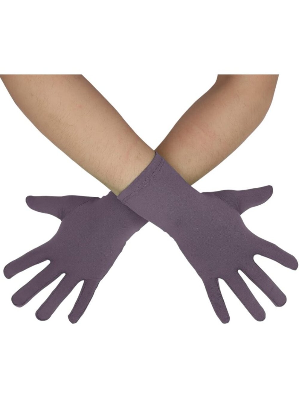 Women's Gray Banquet Party For Halloween Stretchy Spandex Costume Gloves